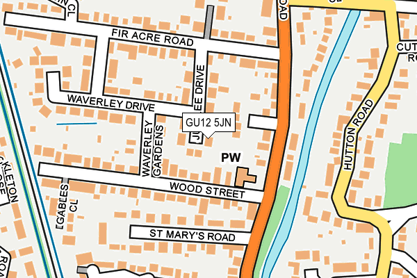 GU12 5JN map - OS OpenMap – Local (Ordnance Survey)