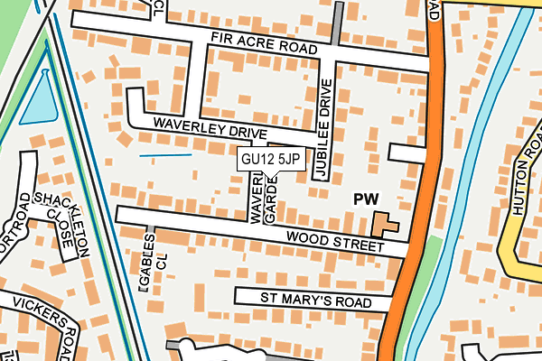 GU12 5JP map - OS OpenMap – Local (Ordnance Survey)