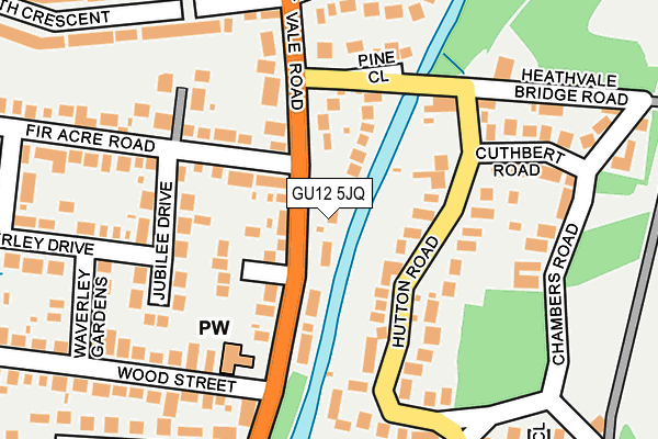 GU12 5JQ map - OS OpenMap – Local (Ordnance Survey)