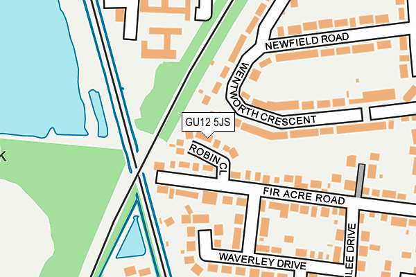 GU12 5JS map - OS OpenMap – Local (Ordnance Survey)