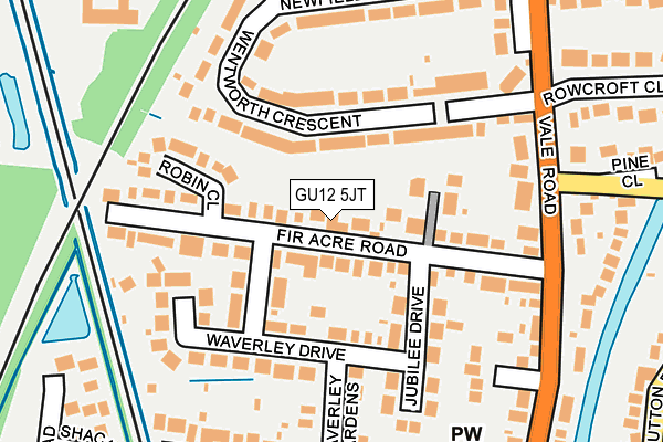 GU12 5JT map - OS OpenMap – Local (Ordnance Survey)