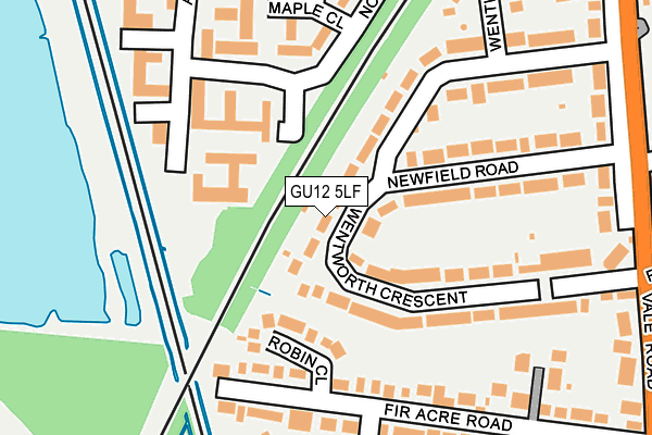 GU12 5LF map - OS OpenMap – Local (Ordnance Survey)