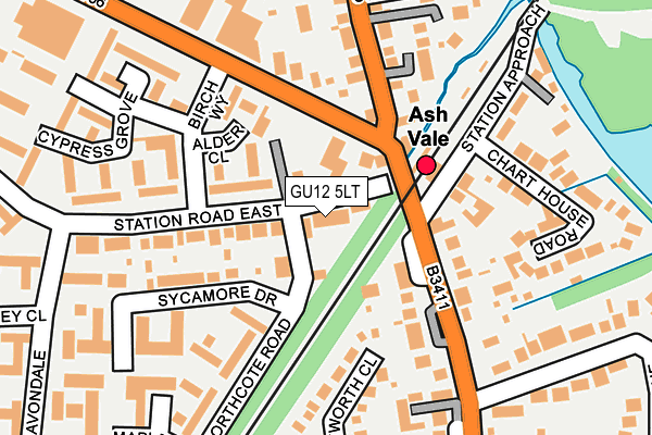 GU12 5LT map - OS OpenMap – Local (Ordnance Survey)