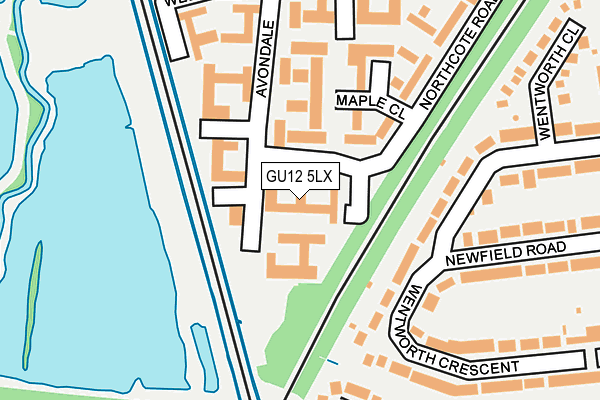 GU12 5LX map - OS OpenMap – Local (Ordnance Survey)