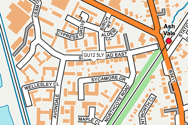 GU12 5LY map - OS OpenMap – Local (Ordnance Survey)
