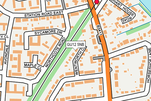 GU12 5NB map - OS OpenMap – Local (Ordnance Survey)