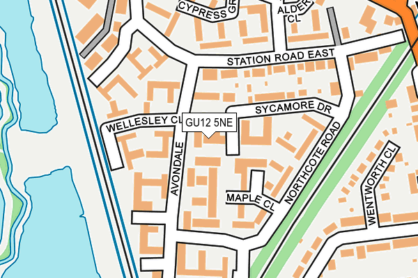 GU12 5NE map - OS OpenMap – Local (Ordnance Survey)