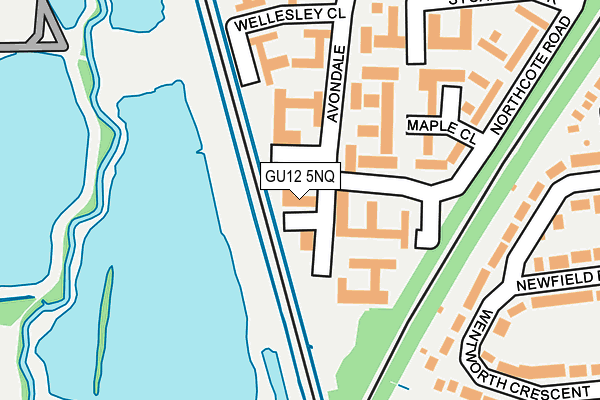GU12 5NQ map - OS OpenMap – Local (Ordnance Survey)
