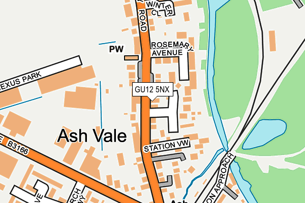 GU12 5NX map - OS OpenMap – Local (Ordnance Survey)