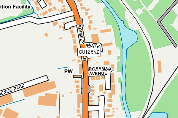 GU12 5NZ map - OS OpenMap – Local (Ordnance Survey)
