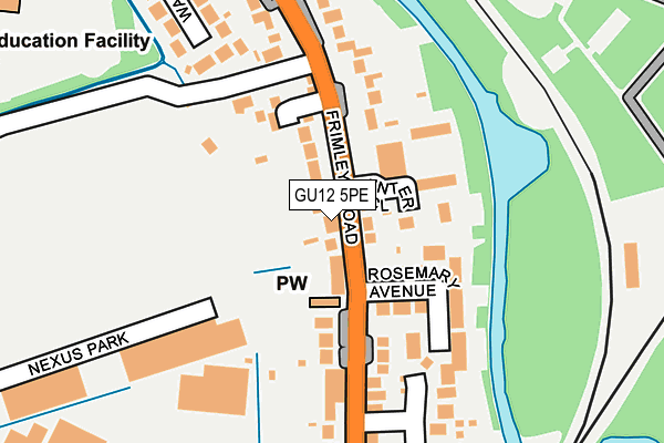 GU12 5PE map - OS OpenMap – Local (Ordnance Survey)