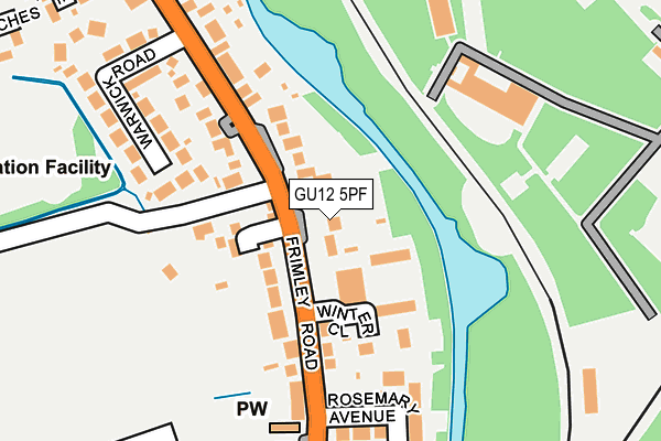 GU12 5PF map - OS OpenMap – Local (Ordnance Survey)