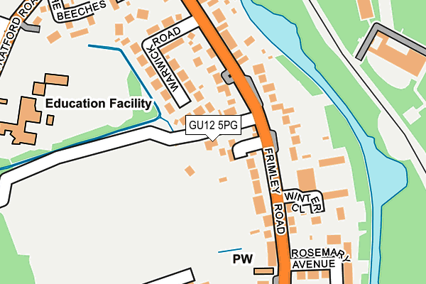 GU12 5PG map - OS OpenMap – Local (Ordnance Survey)