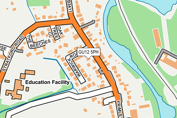 GU12 5PH map - OS OpenMap – Local (Ordnance Survey)