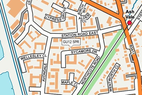 GU12 5PR map - OS OpenMap – Local (Ordnance Survey)