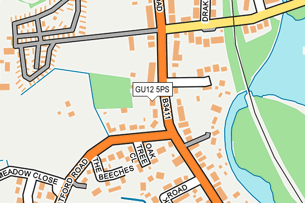 GU12 5PS map - OS OpenMap – Local (Ordnance Survey)