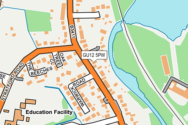 GU12 5PW map - OS OpenMap – Local (Ordnance Survey)
