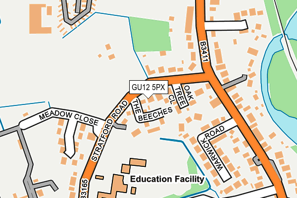 GU12 5PX map - OS OpenMap – Local (Ordnance Survey)