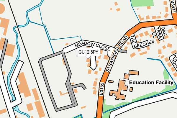 GU12 5PY map - OS OpenMap – Local (Ordnance Survey)