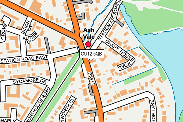 GU12 5QB map - OS OpenMap – Local (Ordnance Survey)