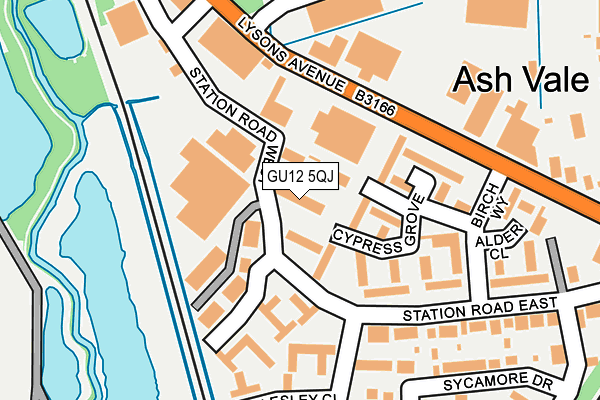 GU12 5QJ map - OS OpenMap – Local (Ordnance Survey)