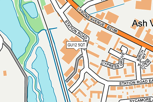 GU12 5QT map - OS OpenMap – Local (Ordnance Survey)