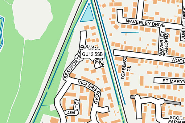 GU12 5SB map - OS OpenMap – Local (Ordnance Survey)