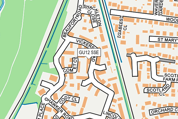 GU12 5SE map - OS OpenMap – Local (Ordnance Survey)