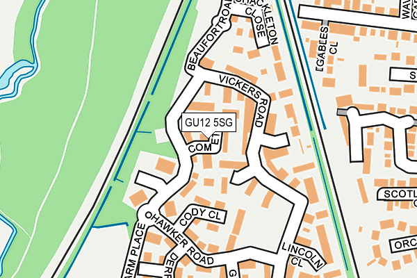 GU12 5SG map - OS OpenMap – Local (Ordnance Survey)