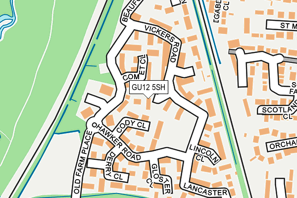 GU12 5SH map - OS OpenMap – Local (Ordnance Survey)