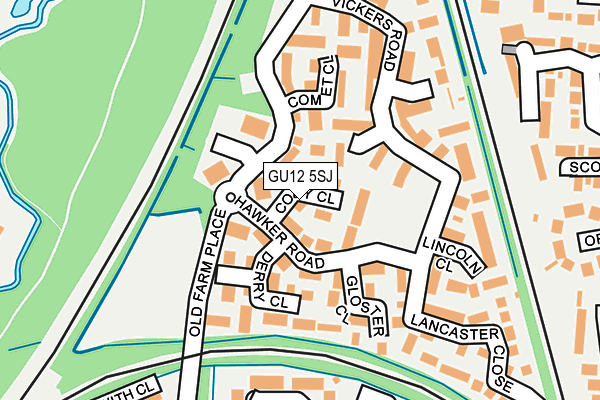 GU12 5SJ map - OS OpenMap – Local (Ordnance Survey)