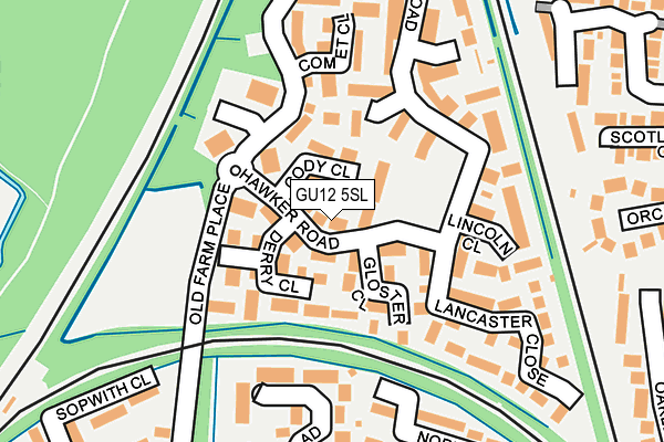 GU12 5SL map - OS OpenMap – Local (Ordnance Survey)