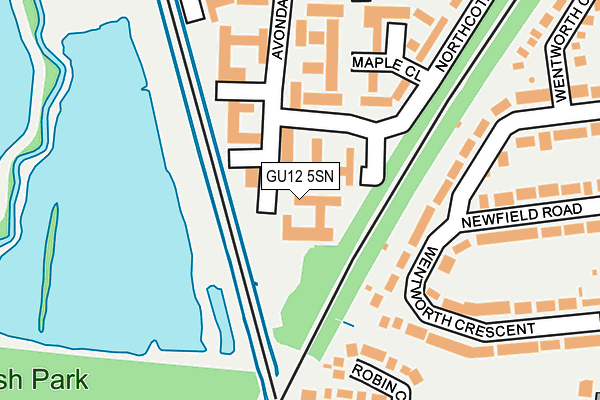 GU12 5SN map - OS OpenMap – Local (Ordnance Survey)