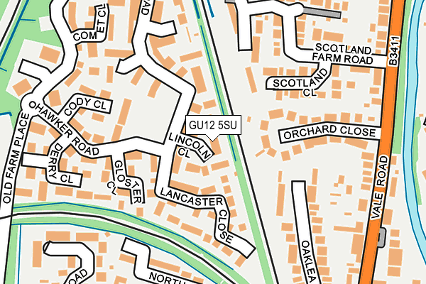 GU12 5SU map - OS OpenMap – Local (Ordnance Survey)
