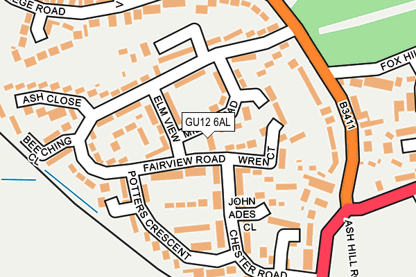 GU12 6AL map - OS OpenMap – Local (Ordnance Survey)