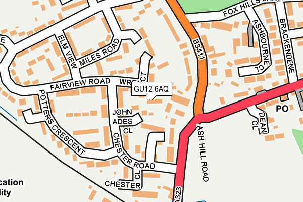 GU12 6AQ map - OS OpenMap – Local (Ordnance Survey)