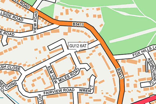 GU12 6AT map - OS OpenMap – Local (Ordnance Survey)