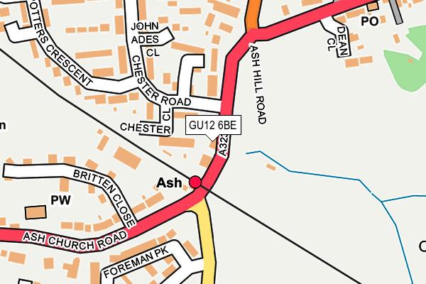 GU12 6BE map - OS OpenMap – Local (Ordnance Survey)