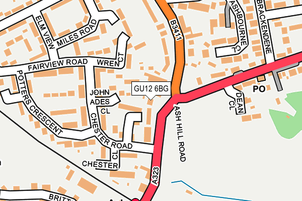 GU12 6BG map - OS OpenMap – Local (Ordnance Survey)