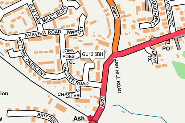 GU12 6BH map - OS OpenMap – Local (Ordnance Survey)