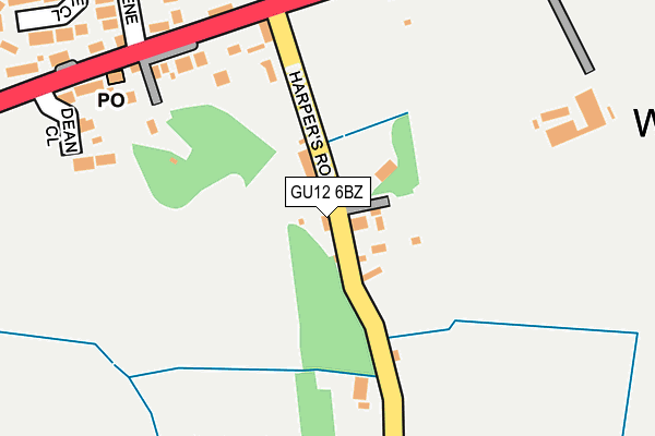 GU12 6BZ map - OS OpenMap – Local (Ordnance Survey)