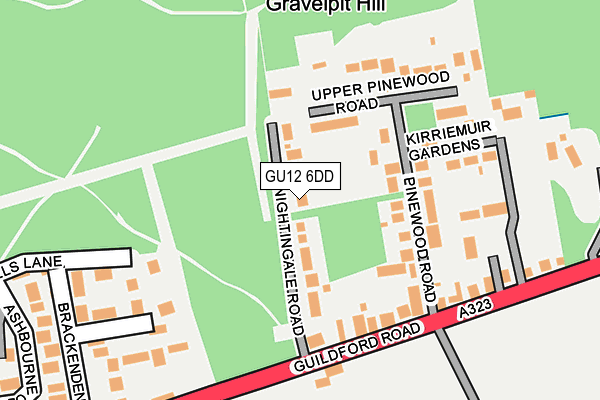 GU12 6DD map - OS OpenMap – Local (Ordnance Survey)