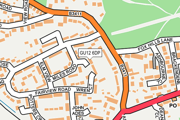 GU12 6DP map - OS OpenMap – Local (Ordnance Survey)