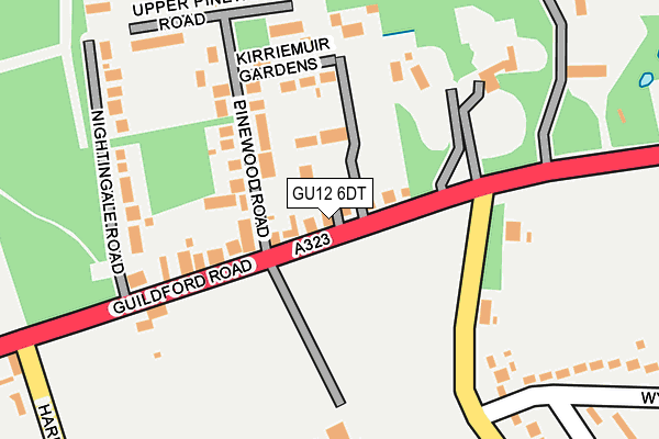 GU12 6DT map - OS OpenMap – Local (Ordnance Survey)