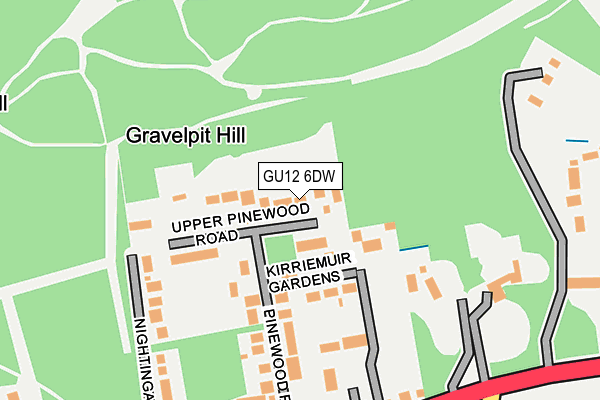 GU12 6DW map - OS OpenMap – Local (Ordnance Survey)