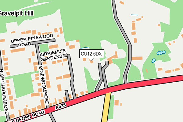 GU12 6DX map - OS OpenMap – Local (Ordnance Survey)