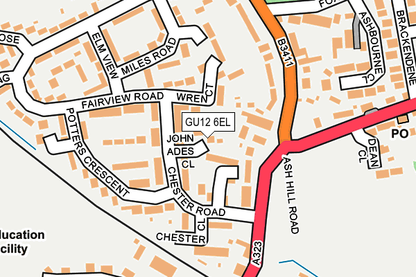 GU12 6EL map - OS OpenMap – Local (Ordnance Survey)