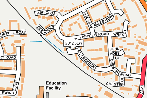 GU12 6EW map - OS OpenMap – Local (Ordnance Survey)