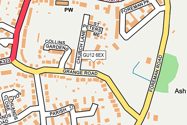 GU12 6EX map - OS OpenMap – Local (Ordnance Survey)