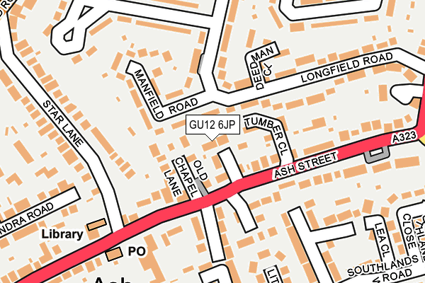 GU12 6JP map - OS OpenMap – Local (Ordnance Survey)